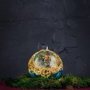 Palla di Natale in vetro di Murano - Vacanza di Natale