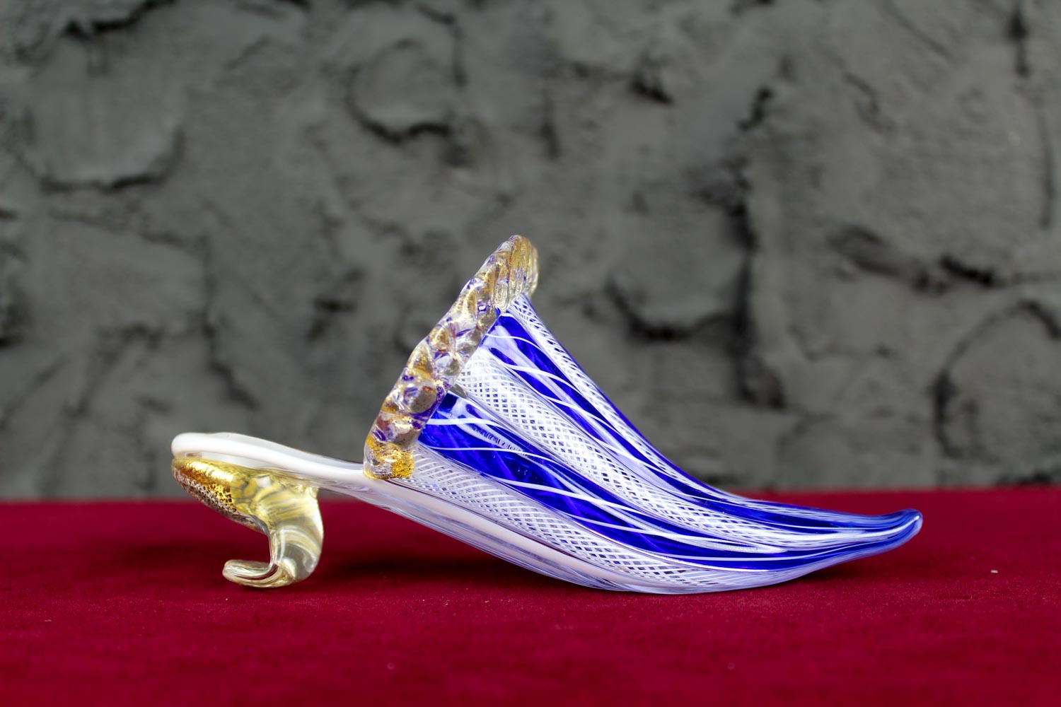 Shaped Murano Glass Shoe from Fratelli Toso, 1960s for sale at Pamono